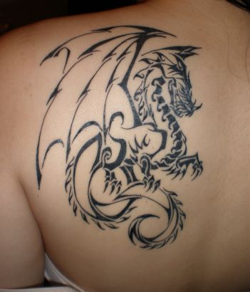 Tribal Dragon Tattoo